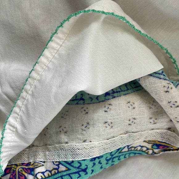 Maeve Anthropologie Aztec Print Lined Linen Blend Skirt Size 4 blue Yellow Pink - Picture 4 of 4